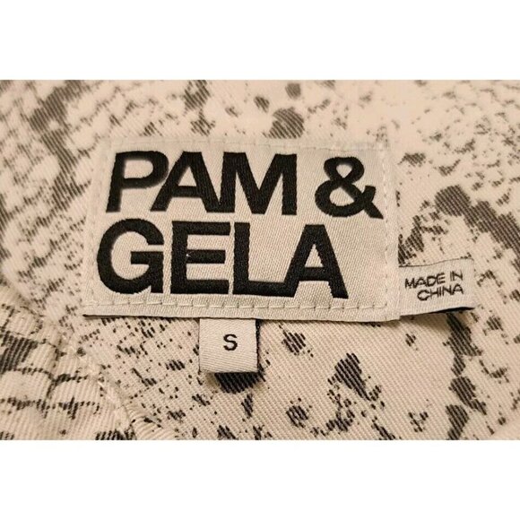 Pam & Gela Snake Print Oversized Shirt Size Small Gray - Picture 4 of 8